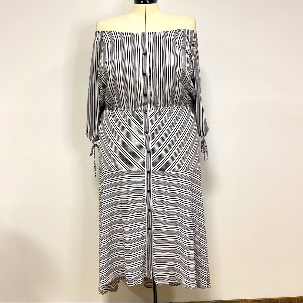Lane Bryant Stripped High Low Maxi Dress 22